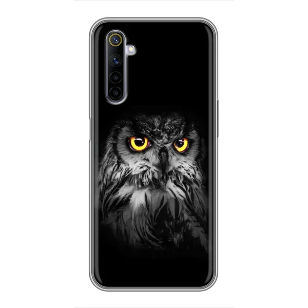Чехол с рисунком «Сова на чёрном» для Realme 6 Чехол с рисунком «Сова на чёрном» для Realme 6