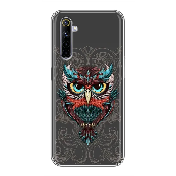Чехол с рисунком «Сова на сером» для Realme 6 Чехол с рисунком «Сова на сером» для Realme 6