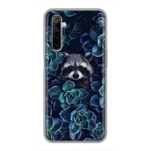 Силиконовый Чехол с Енотами на Realme 6 (В цветах)