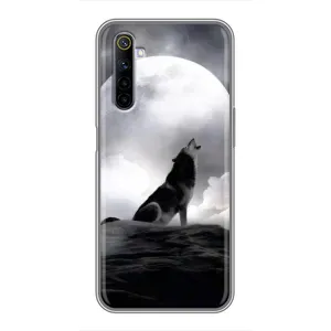 Чехол с Волком на Realme 6 (Волк и луна)