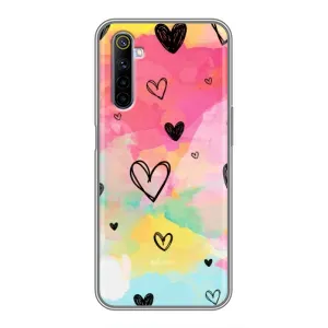 Чехлы с тематикой "Маленькие Сердечки" на Realme 6 (Яркие сердечки)