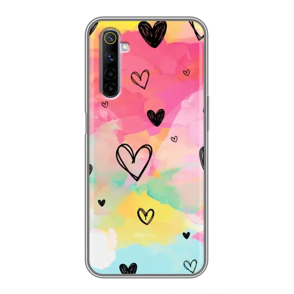 Чехол с рисунком «Яркие сердечки» для Realme 6 Чехол с рисунком «Яркие сердечки» для Realme 6
