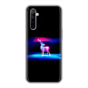 Силиконовый бампер с картинкой животных для Realme 6 (Яркий олень)