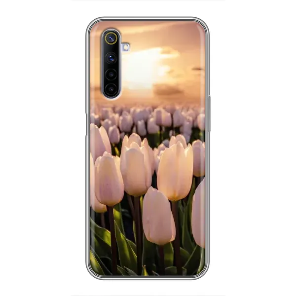 Чехол с рисунком «Закат с цветами» для Realme 6 Чехол с рисунком «Закат с цветами» для Realme 6