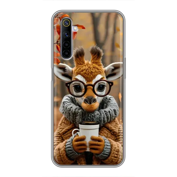 Чехол с рисунком «Жираф с кофе» для Realme 6 Чехол с рисунком «Жираф с кофе» для Realme 6