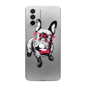 Чехол (ТПУ) Милые собачки для Realme 7 Pro (Бульдог в очках)