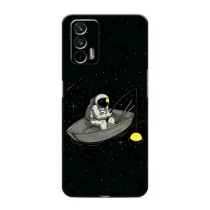 Силиконовый Чехол с принтом "Космонавты" на Realme 7 Pro (Космонавт на рыбалке)
