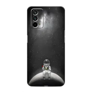 Силиконовый Чехол с принтом "Космонавты" на Realme 7 Pro (Космонавт романтик)