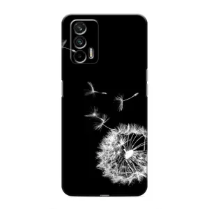 Силиконовый Чехол с одуванчиками на Realme 7 Pro (Одуванчик на чёрном)
