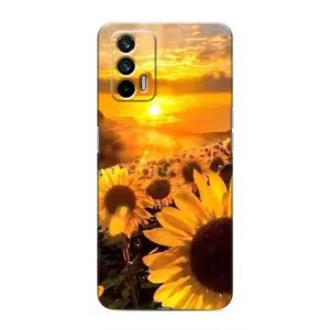 Чехол с Цветами для Realme 7 Pro (поле подсолнухов)