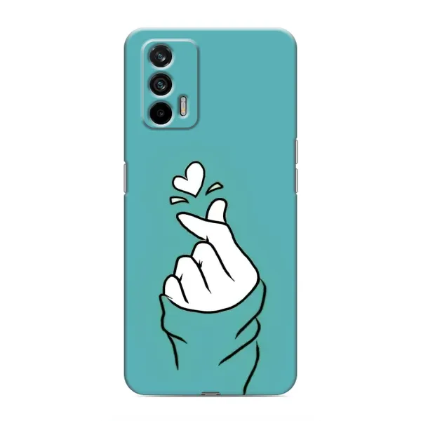 Чехол с рисунком «Сердечко на бирюзовом» для Realme 7 Pro