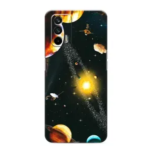 Чехол (ТПУ) с планетами на Realme 7 Pro (Вид с космоса)