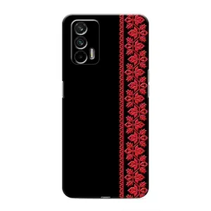 Силіконовый Чохол на Realme 7 Pro з картинкой Вишиванки (Вишиванка на чорному)