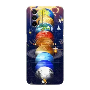 Чехол (ТПУ) с планетами на Realme 7 (Арт планети)