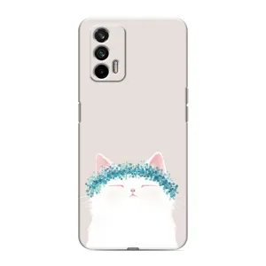 Чехол на тематику: Коты для Realme 7 (Белый котик)