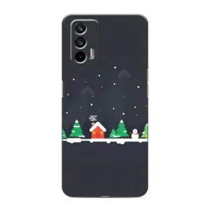 Силиконовый бампер на рождество для Realme 7 (Город зимний)