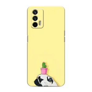 Бампер для Realme 7 с картинкой "Песики" (Кактус на голове)