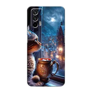Чехлы на Новый Год Realme 7 (Кот новогодний)
