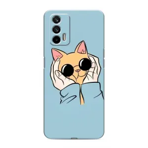 Бампер с изображением Котиков для Реалми 7 (КОТИК в очках)