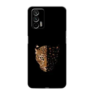 Чехол с леопардовым принтом на Realme 7 (Леопард на черном)