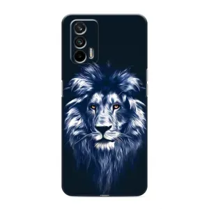 Чехол с картинкой на Realme 7 (Лев - синий)