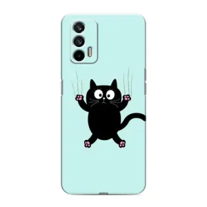 Силиконовый чехол с котиком для Realme 7 (Падающий кот)