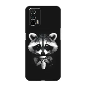 Силиконовый Чехол с Енотами на Realme 7 (С кофем)