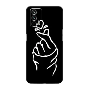Чехлы (Знак сердечка) на Realme 7 (Сердце на черном)