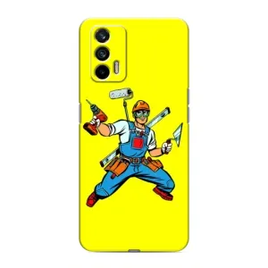 Силиконовый бампер (Работники) на Realme 7 (Строитель)