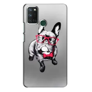 Чехол (ТПУ) Милые собачки для Realme 7i (Бульдог в очках)
