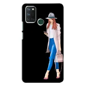 Чохол з картинкою Модні Дівчата Realme 7i (Дівчина з телефоном)