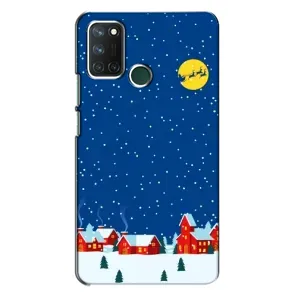 Силиконовый бампер на рождество для Realme 7i (Город в снегу)