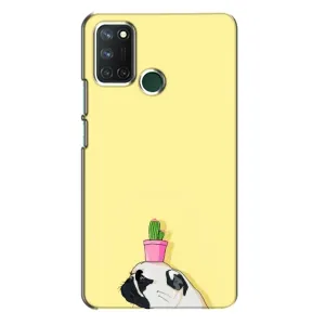 Бампер для Realme 7i с картинкой "Песики" (Кактус на голове)