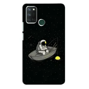 Силіконовый Чохол з принтом "Космонавти" на Realme 7i (Космонавт на рибалці)