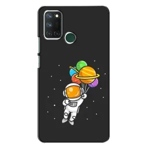 Силіконовый Чохол з принтом "Космонавти" на Realme 7i (Космонавт з кульками)