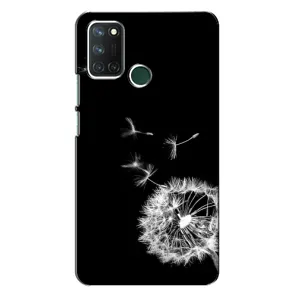 Силиконовый Чехол с одуванчиками на Realme 7i (Одуванчик на чёрном)