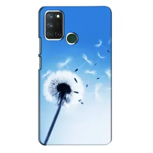 Силиконовый Чехол с одуванчиками на Realme 7i (Одуванчик на голубом)