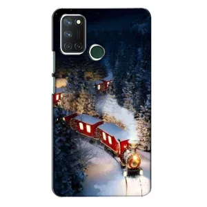Силиконовый бампер на рождество для Realme 7i (Поезд)