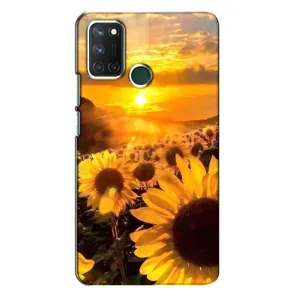 Чехол с Цветами для Realme 7i (поле подсолнухов)