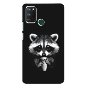 Силиконовый Чехол с Енотами на Realme 7i (С кофем)