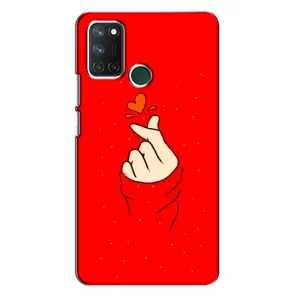 Чехлы (Знак сердечка) на Realme 7i (Сердце на красном)