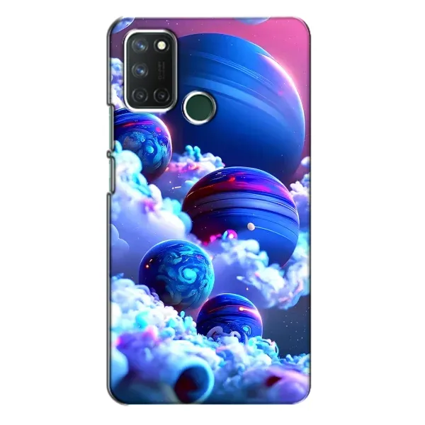 Чехол с рисунком «Синие планеты» для Realme 7i