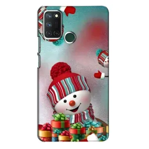 Чехлы на Новый Год Realme 7i (Снеговик в шапке)
