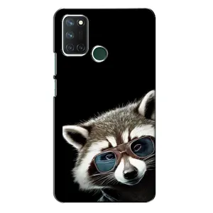 Силиконовый Чехол с Енотами на Realme 7i (Стильный Енот)