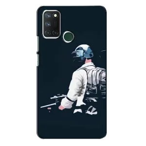 Силиконовый чехол с картинкой "Герой Pubg" на Realme 7i (В экиперовке)