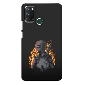 Силиконовый чехол с картинкой "Герой Pubg" на Realme 7i (В огне)