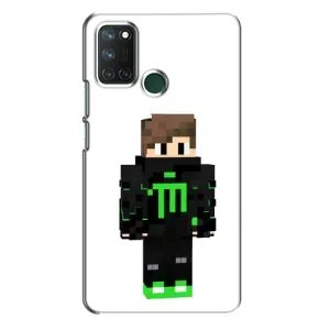 Чехлы для Realme 7i (Персонажи Майн Крафт) (Зеленый мальчик)