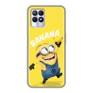 Мультяшный принт на Чехол для Реалми 8 Про (Banana)