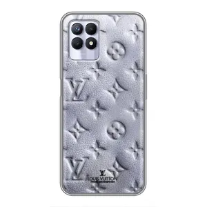 Текстурный Чехол Louis Vuitton для Реалми 8 Про (Белый ЛВ)
