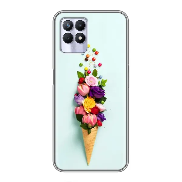 Чехол с рисунком «Цветок-мороженное» для Realme 8 Pro